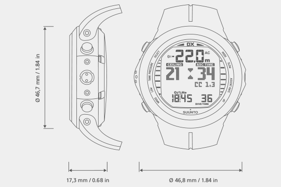 Suunto DX Silver Elastomer